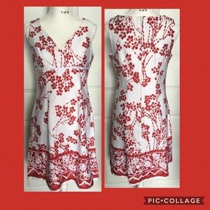 DBY women's cotton sheath dress size 10 red white